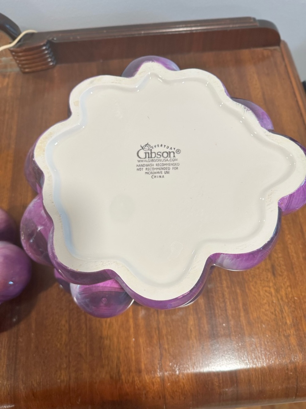 Gibson Everyday Grape Cookie Jar Hand Painted 3D Purple Fruit Kitchen Decor - Picture 6 of 8